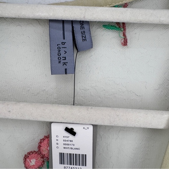 Anthropologie NWT BL^NK Sheer Embroidered Overlay Duster Cream Tan Pink One Size - Picture 11 of 14